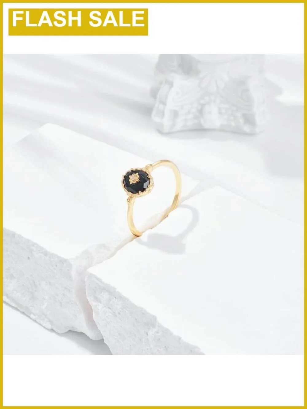 Onyx Black Diamond Oval Stacking Rings 925 Silver Plated Women Men